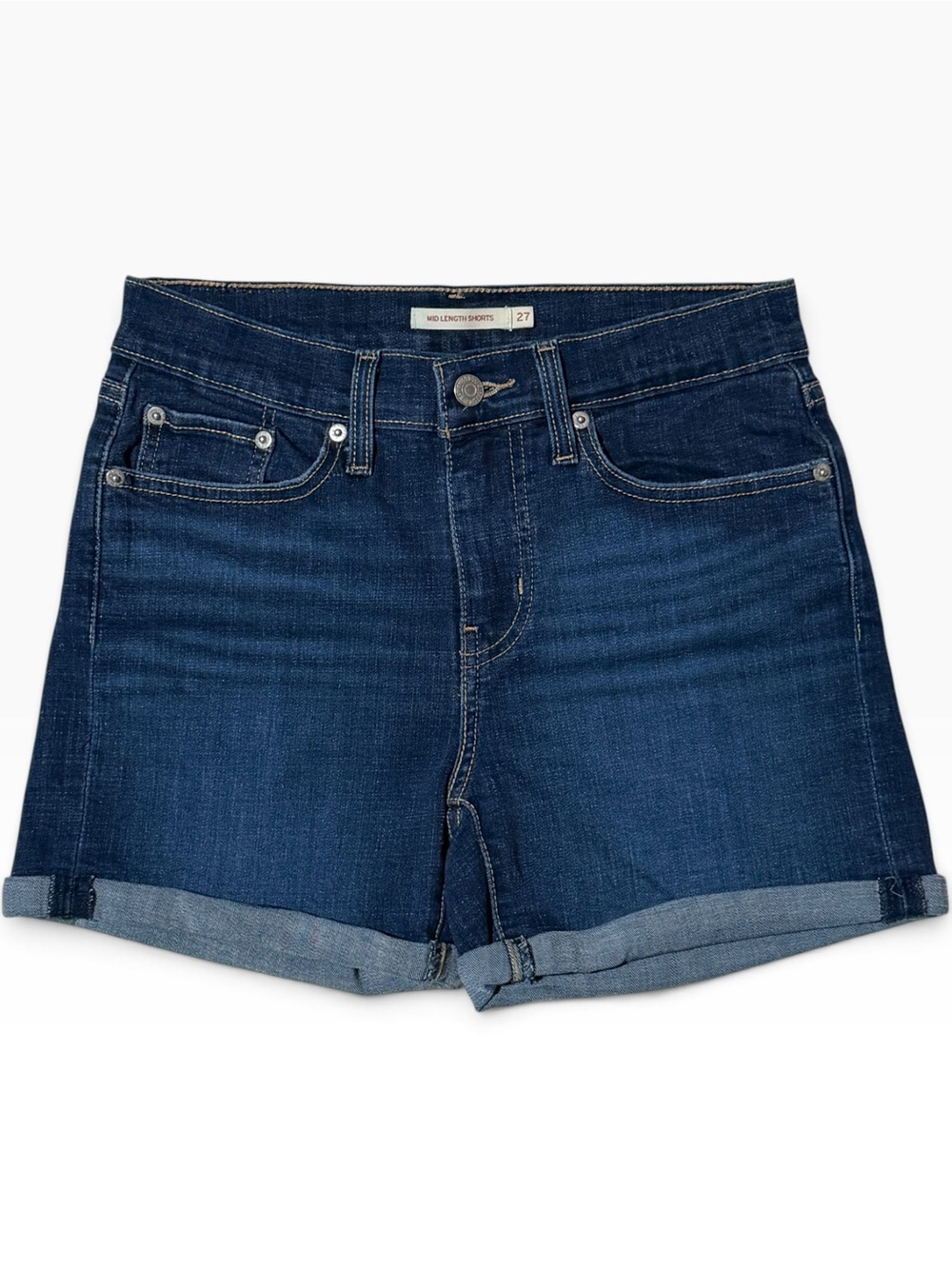 Levi's Dark Wash Denim Cuffed Shorts Size 27